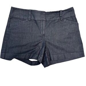 Ann Taylor Signature Chambray Shorts Women's 8 Mid Rise 4" Inseam Blue READ